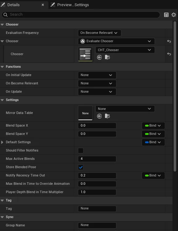 Fig 8. Chooser Player Details — Chooser Table 및 평가 설정