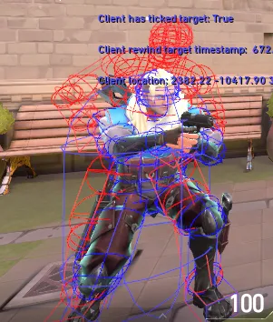 발로란트 Rewind(Red: Server, Blue: Client) Fig13